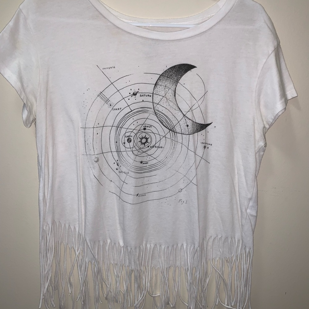 Planet White Crop Top